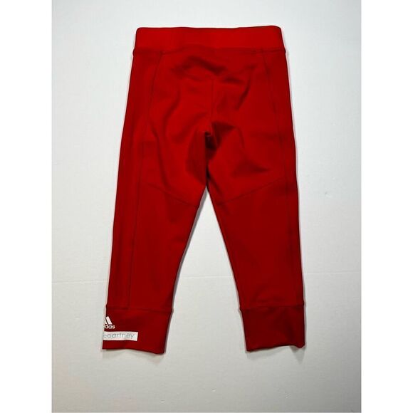 Adidas x Stella McCartney Red Crop Leggings Logos Climalite Size Extra Small EUC - Picture 3 of 11